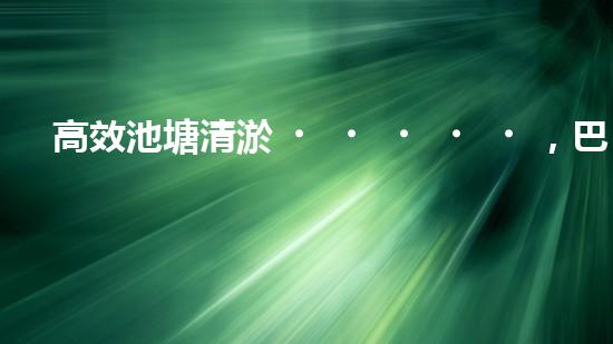 高效池塘清淤，巴洛仕設(shè)備助您一臂之力